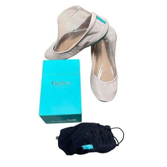 Tieks by Gavrieli Foldable Ballet Flats In Feather Grey women’s 7 box dust bag - Picture 1 of 11